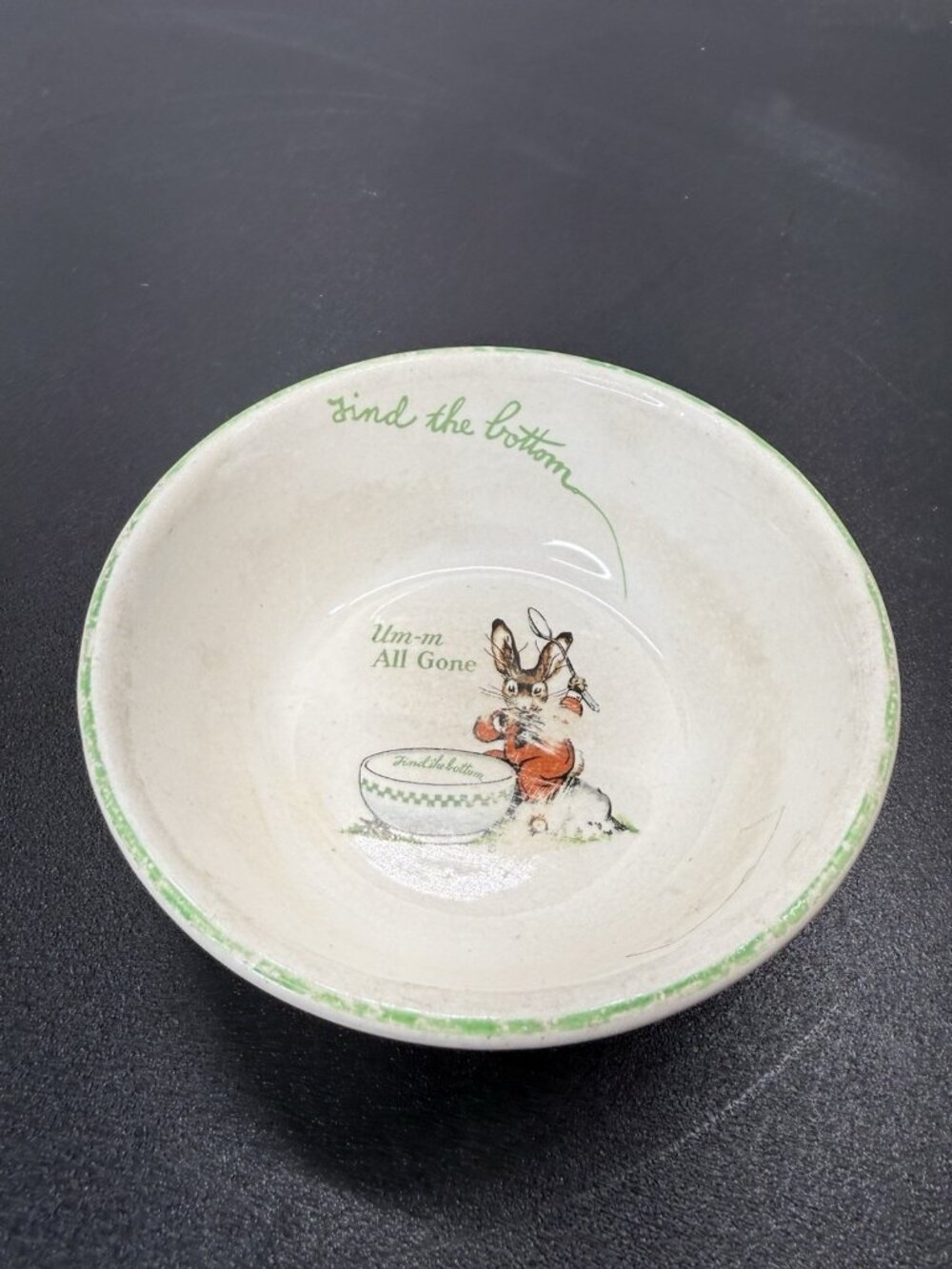 1925 Ralston Purina Jack Rabbit Cereal Bowl Find The Bottom Advertising